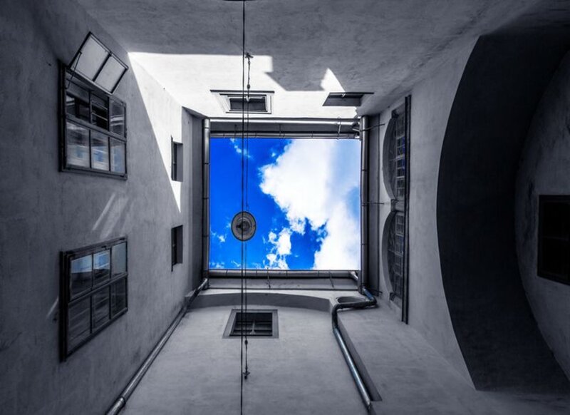 Courtyard with Blue Sky