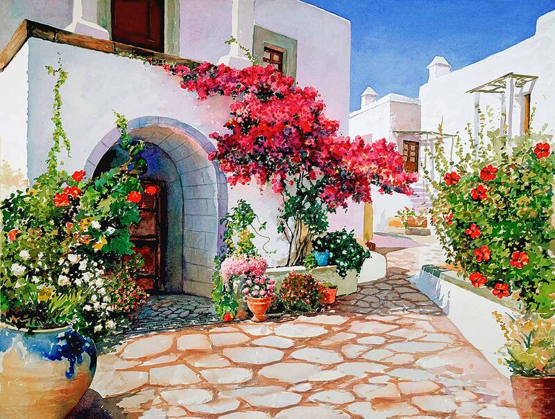 Courtyard with Bougainvillea