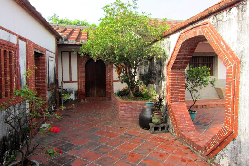 Courtyard with Brick Arch