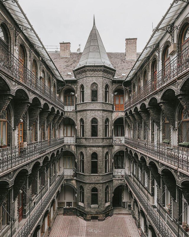 Courtyard with Brick Tower