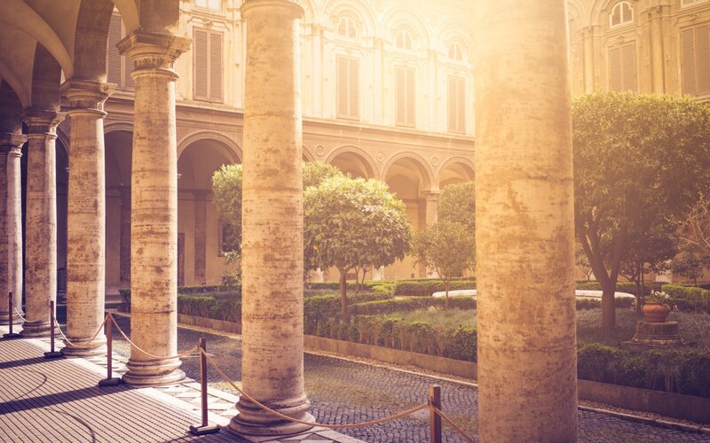 Courtyard with Columns — Beige