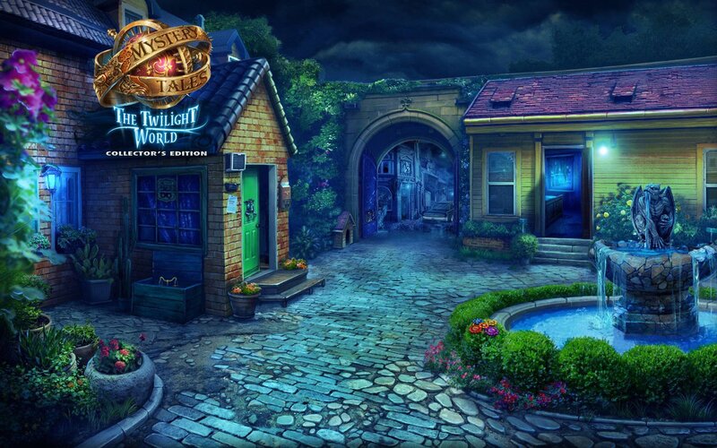 Courtyard with Fountain — Blue, Mysterious