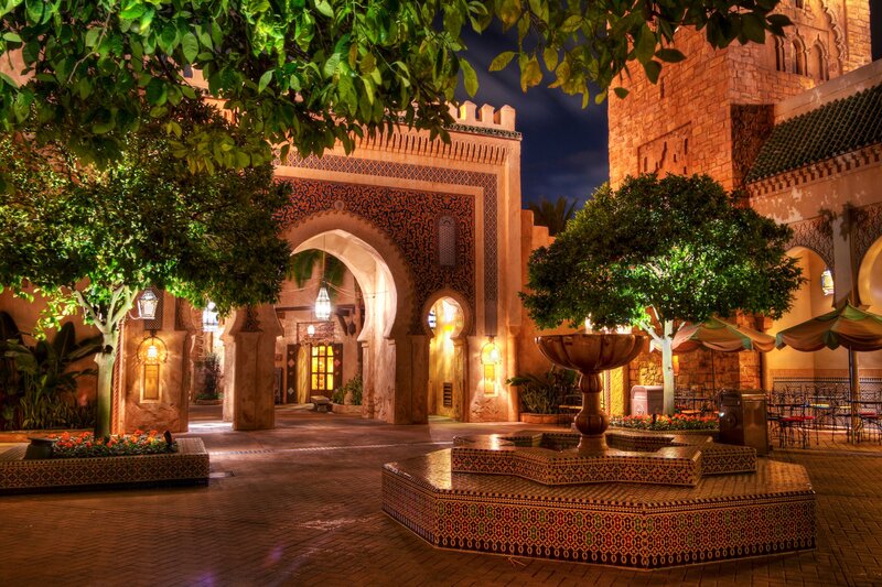 Courtyard with Fountain — Brown
