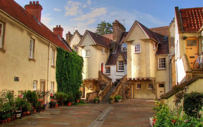 Courtyard with Historic Houses