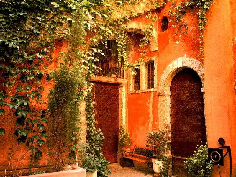 Courtyard with Ivy-covered Walls