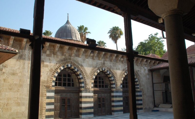 courtyard with mosque architecture