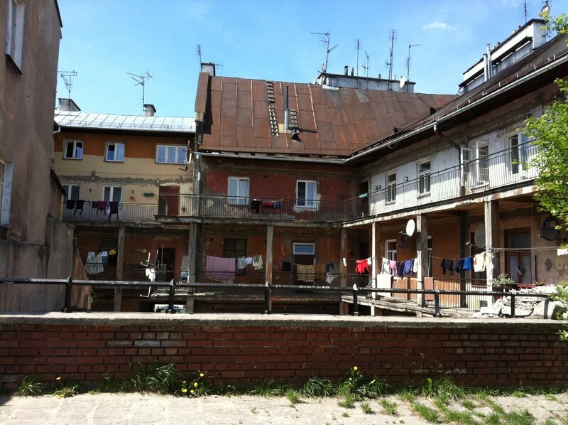 courtyard with old buildings
