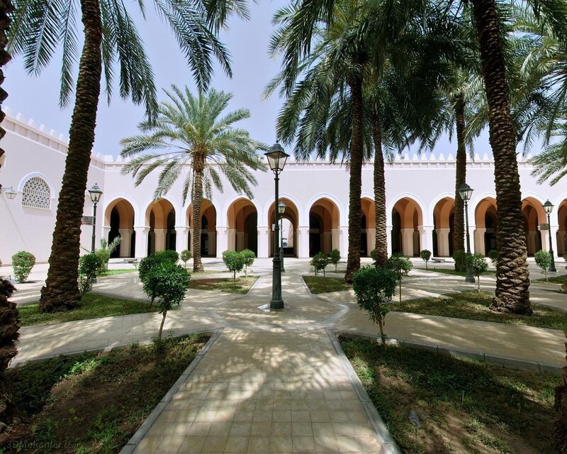 Courtyard with palm trees