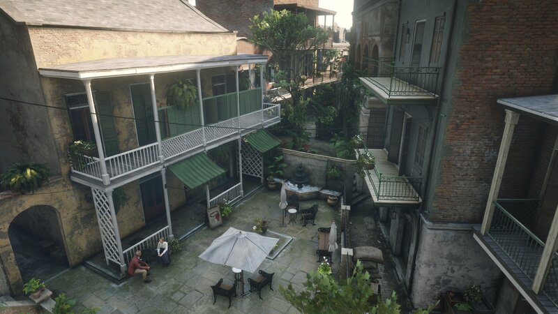 Courtyard with People