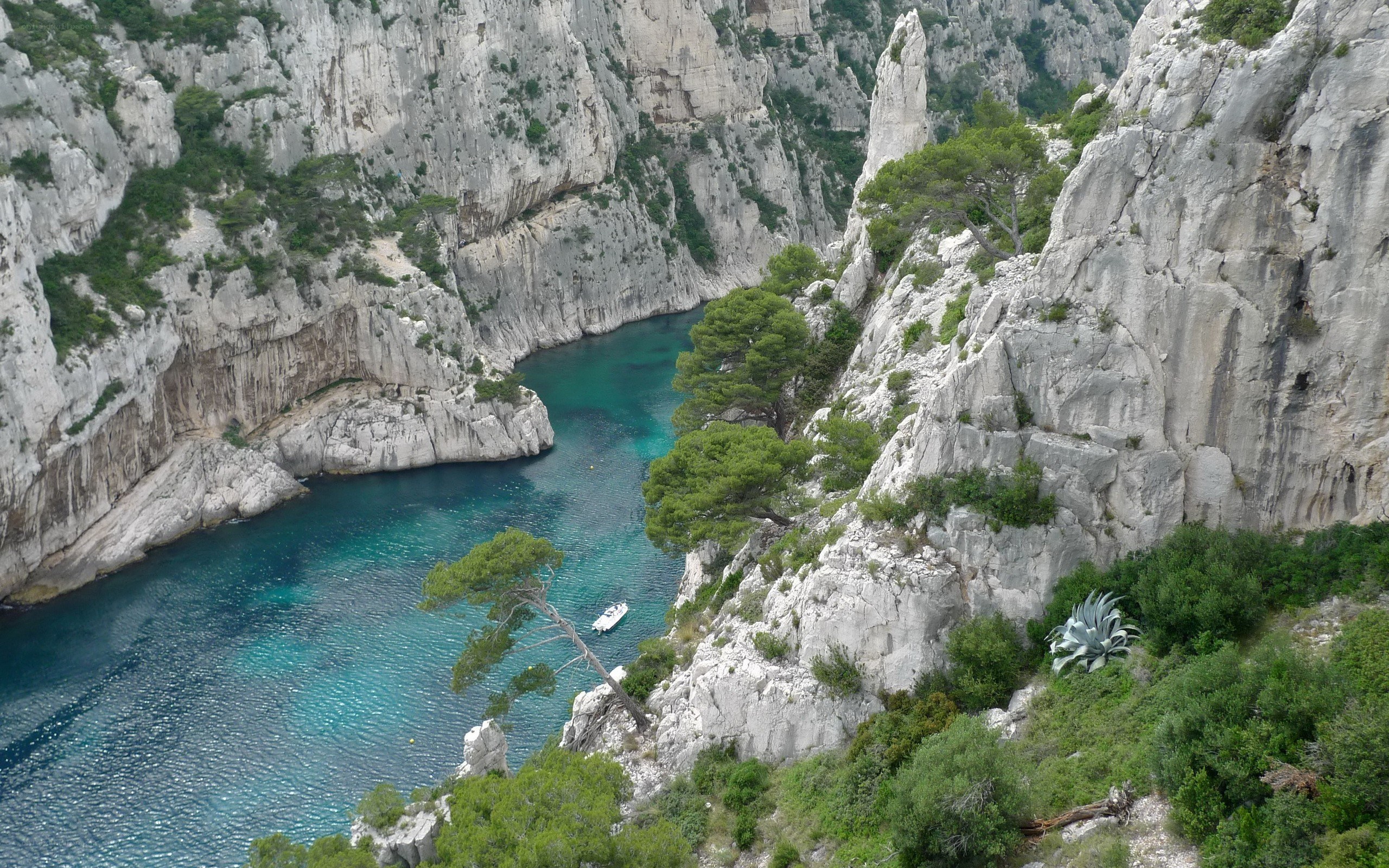 Cove with turquoise water and cliffs