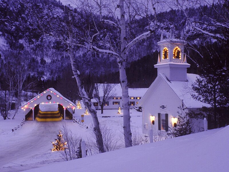 Covered Bridge and Church