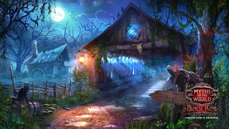 Covered Bridge at Night — Blue, Mysterious, Eerie