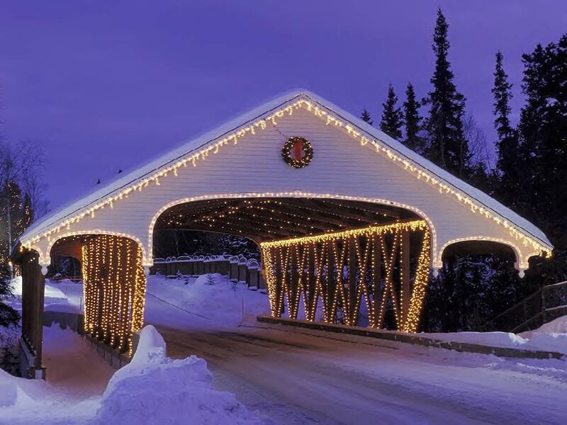 Covered Bridge at Night — White