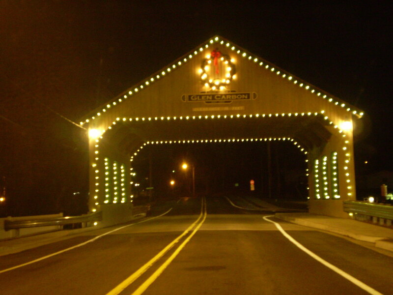 Covered Bridge at Night — Yellow