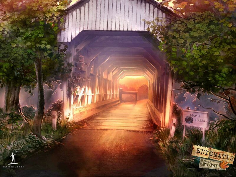 Covered Bridge at Sunset — Orange