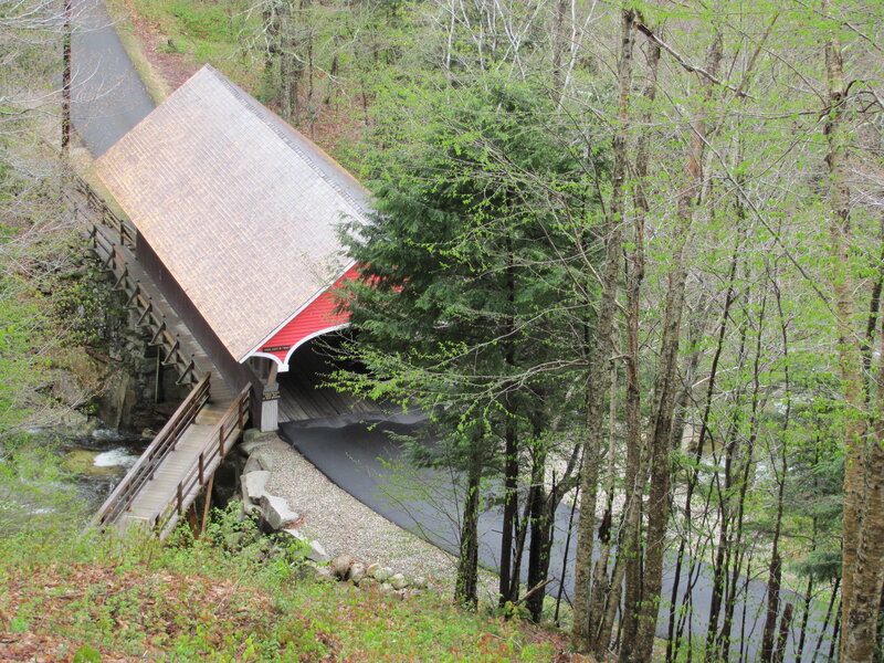 Covered Bridge in Forest — Green, Serene, Spring