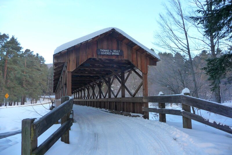 Covered Bridge in Snow