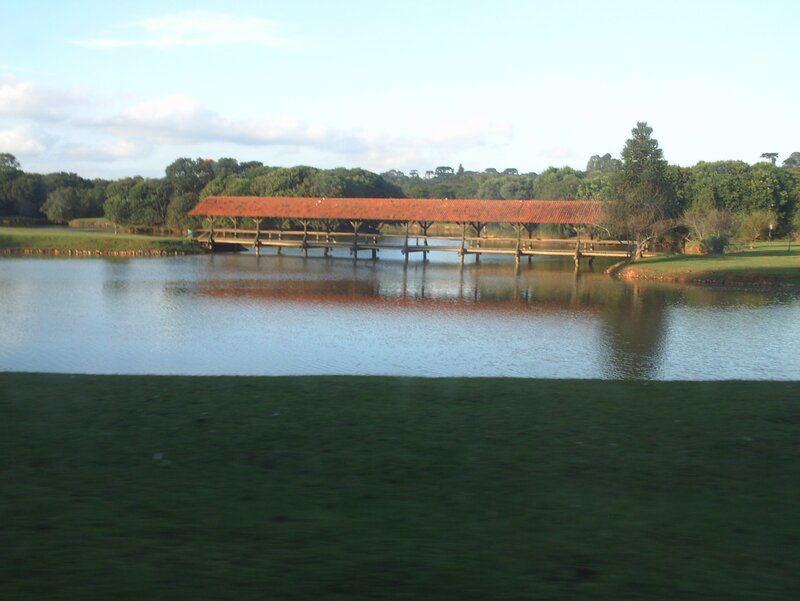 Covered Bridge over Lake