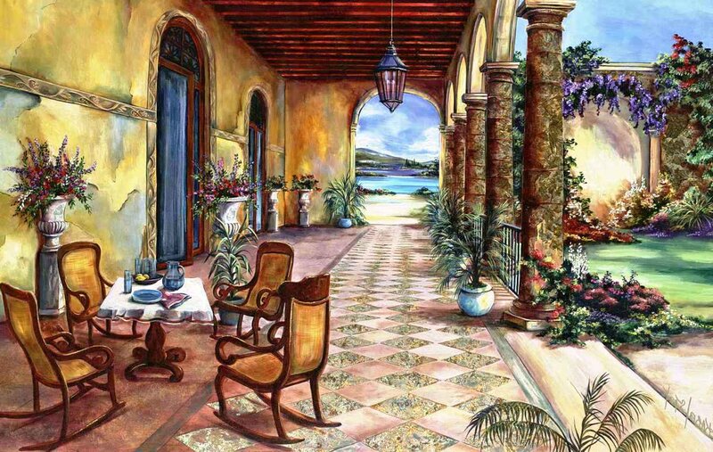 Covered Patio with Garden — Yellow