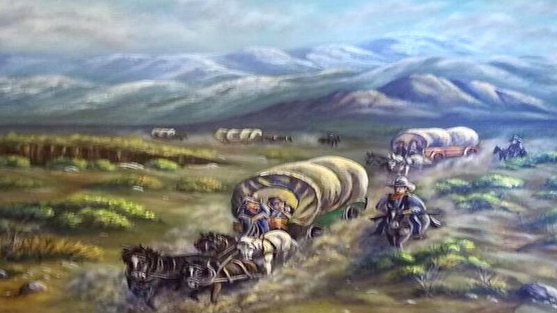 Covered Wagon Train — Green