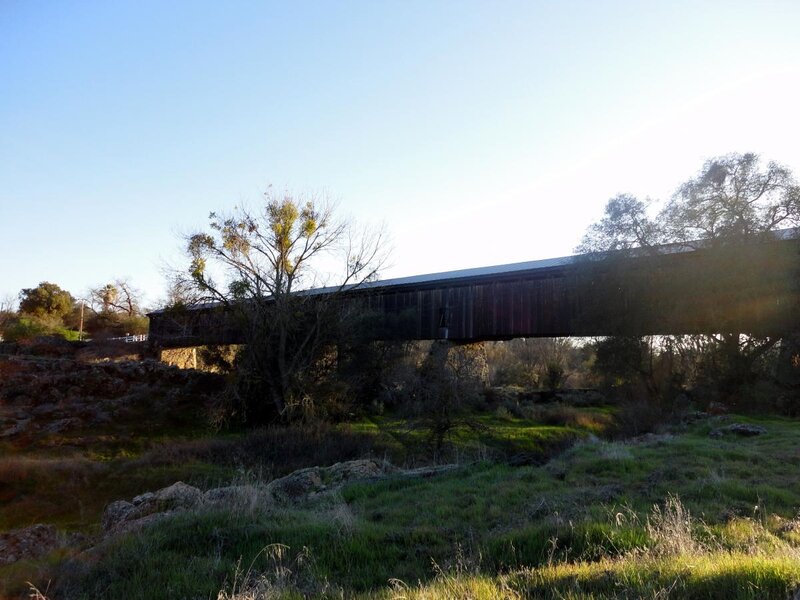 Covered Wooden Bridge — Green, Serene, Afternoon, Photograph, Trees
