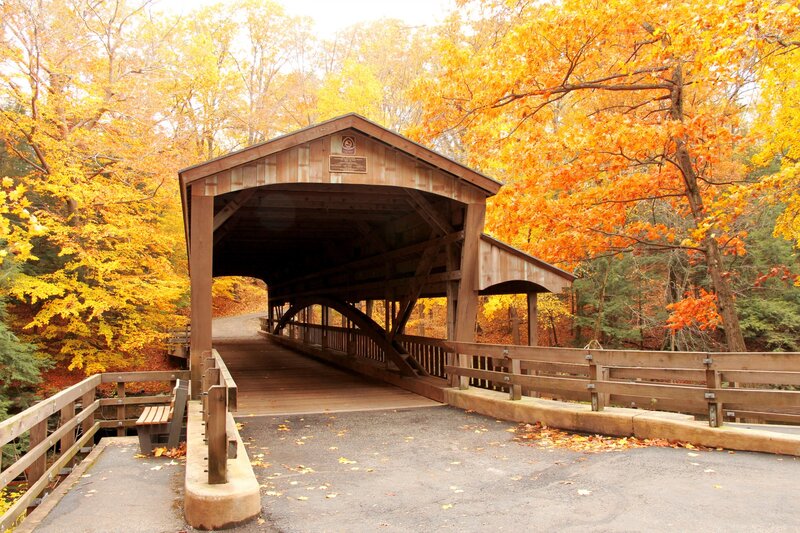 Covered Wooden Bridge — Orange