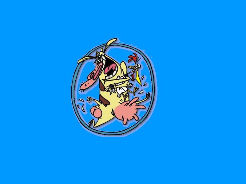 Cow and Chicken cartoon logo