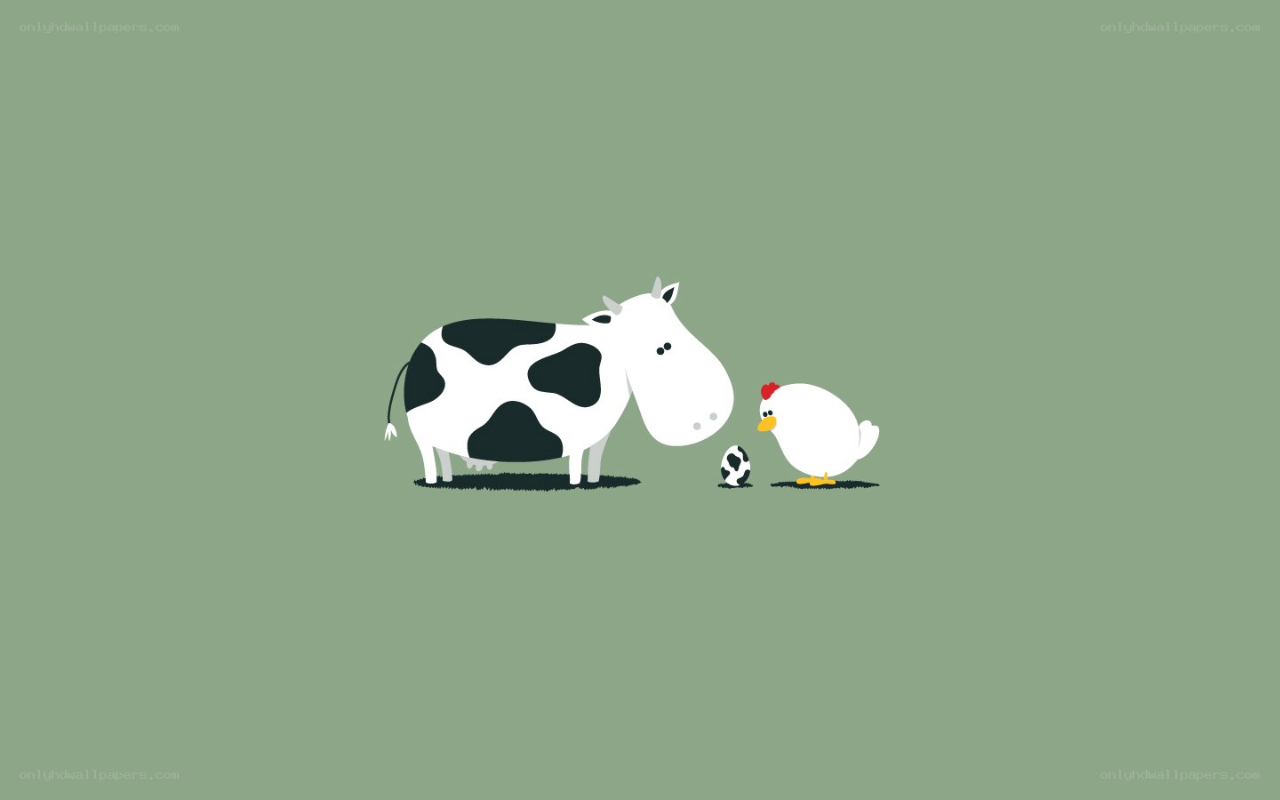 Cow and chicken with egg