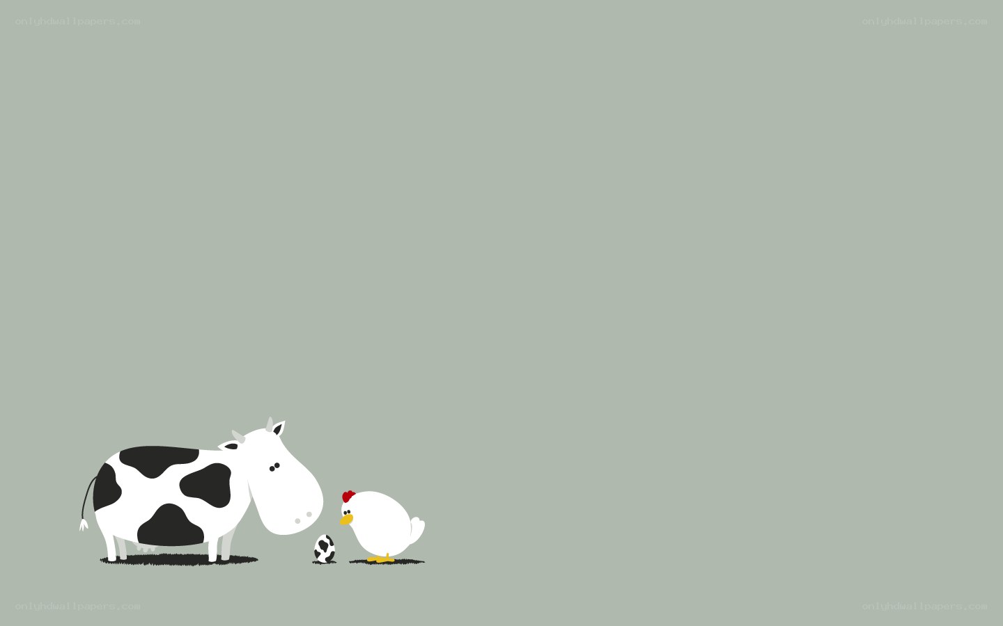 cow and chicken with egg