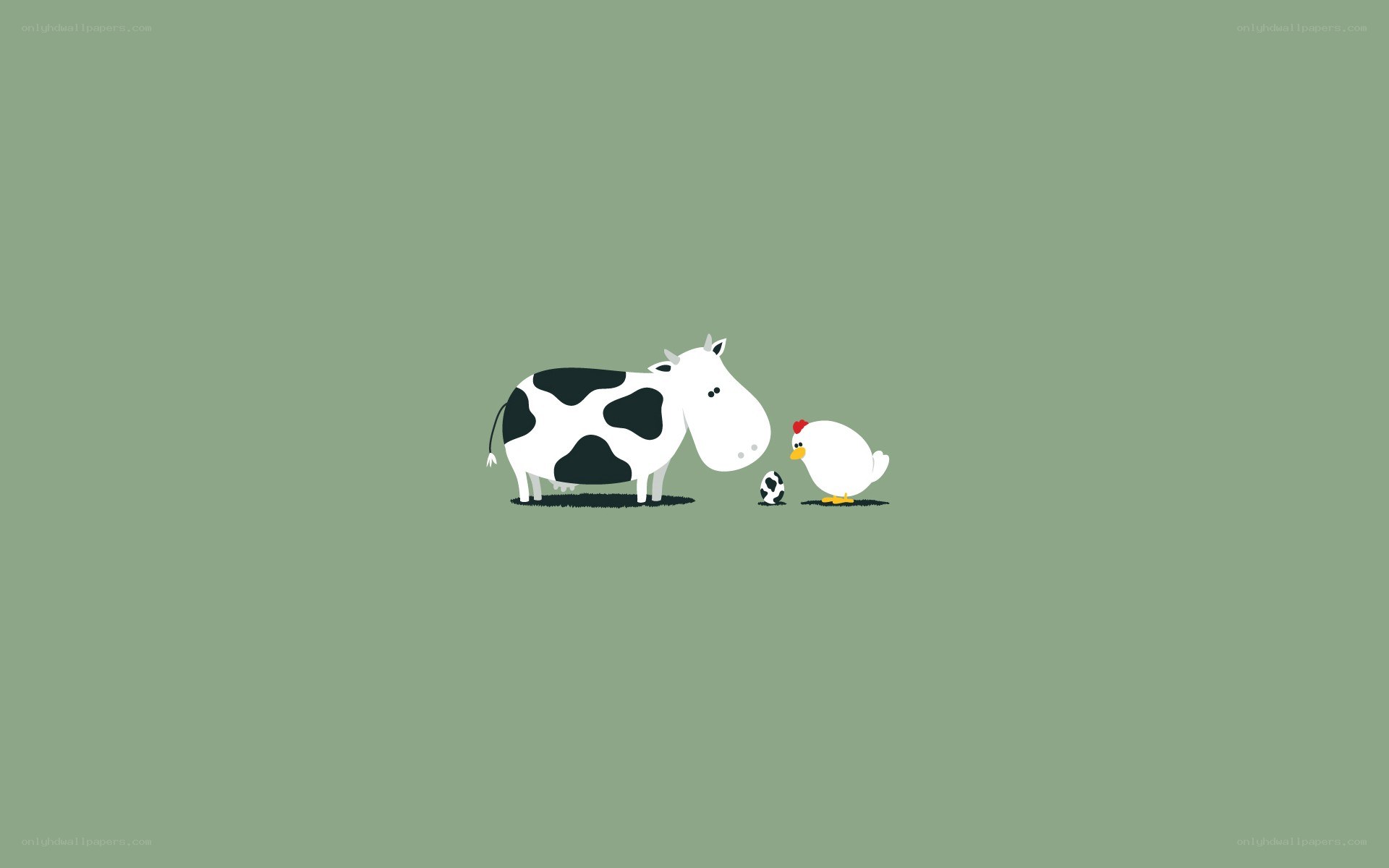 cow and chicken with egg