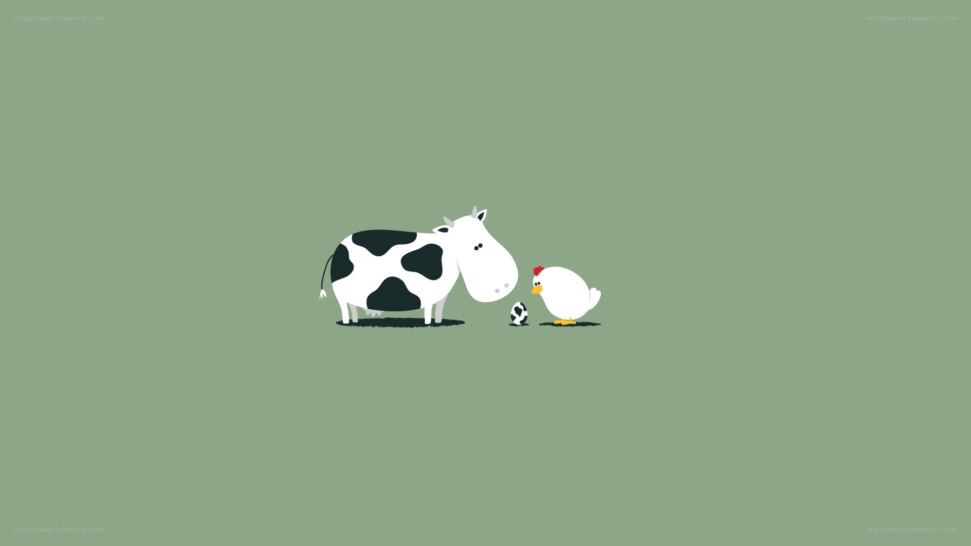 Cow and chicken with egg