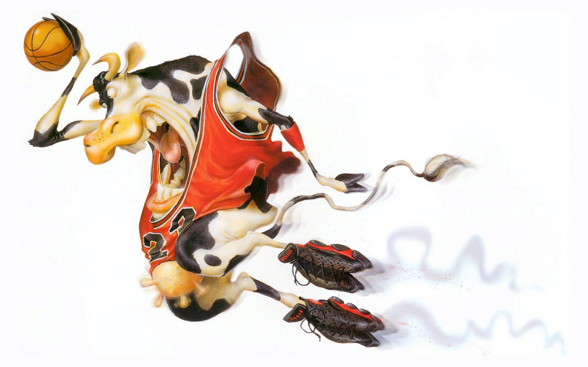 Cow basketball player artwork