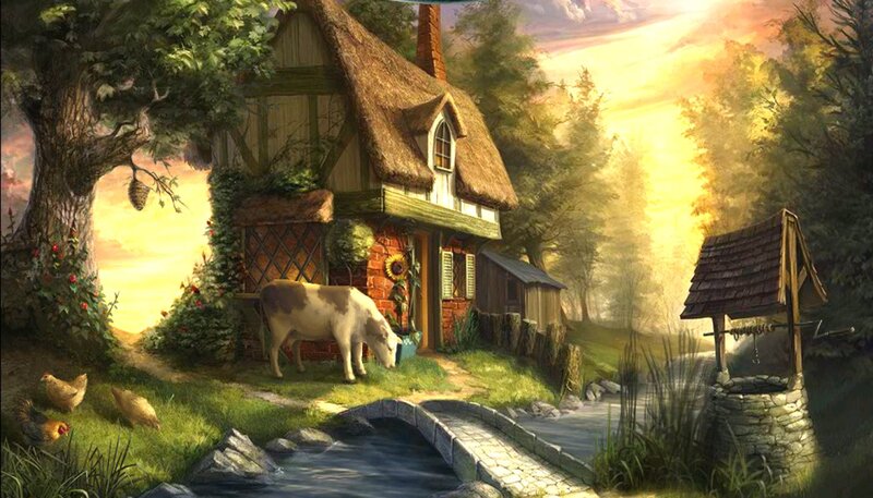 Cow by Cottage