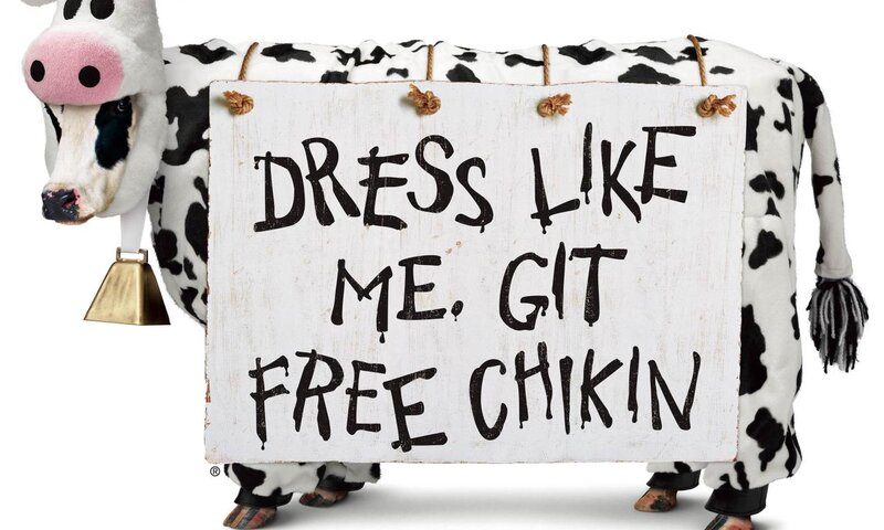 Cow Costume with Sign