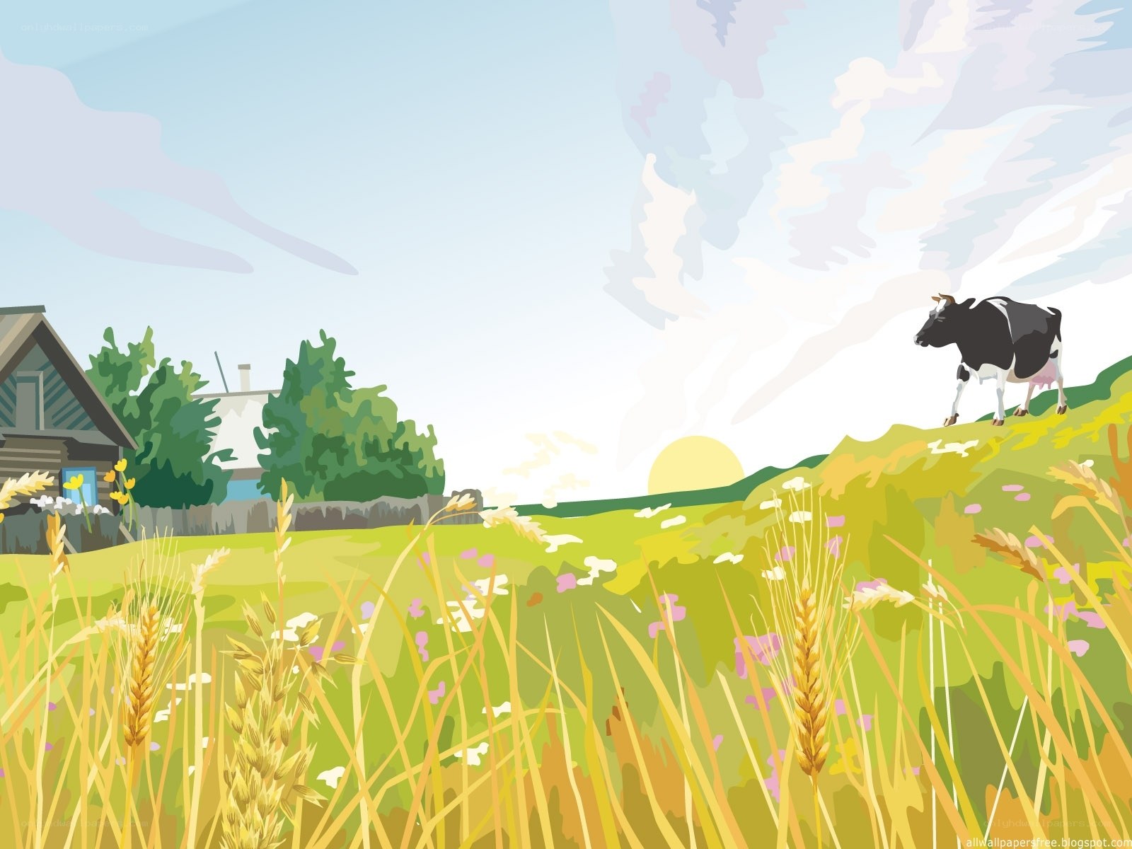 Cow in a rural landscape