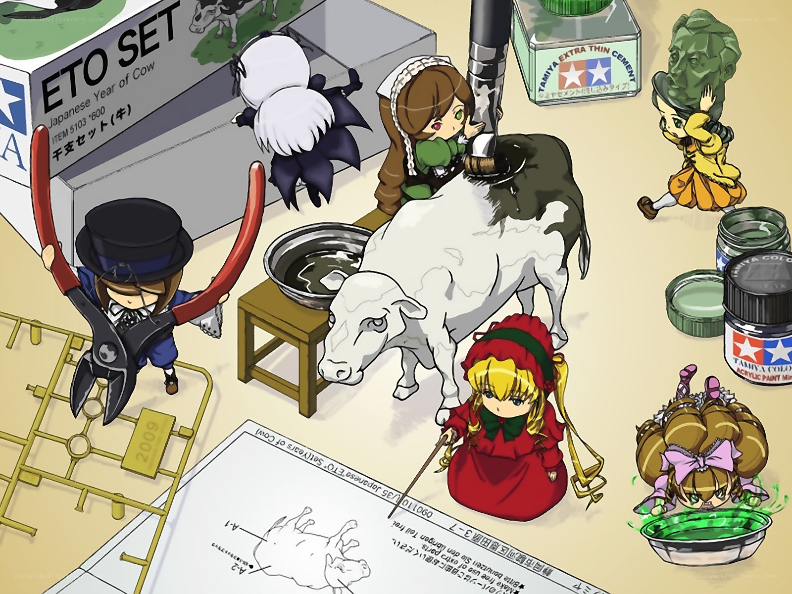 Cow model kit assembly