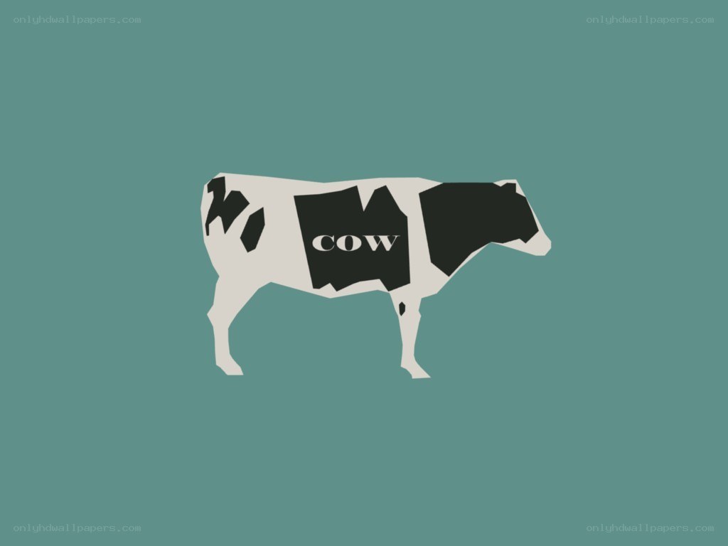 cow silhouette with text