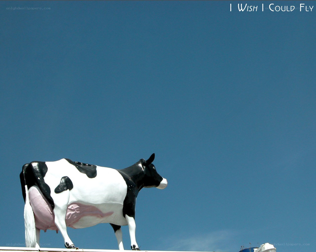 Cow statue against blue sky