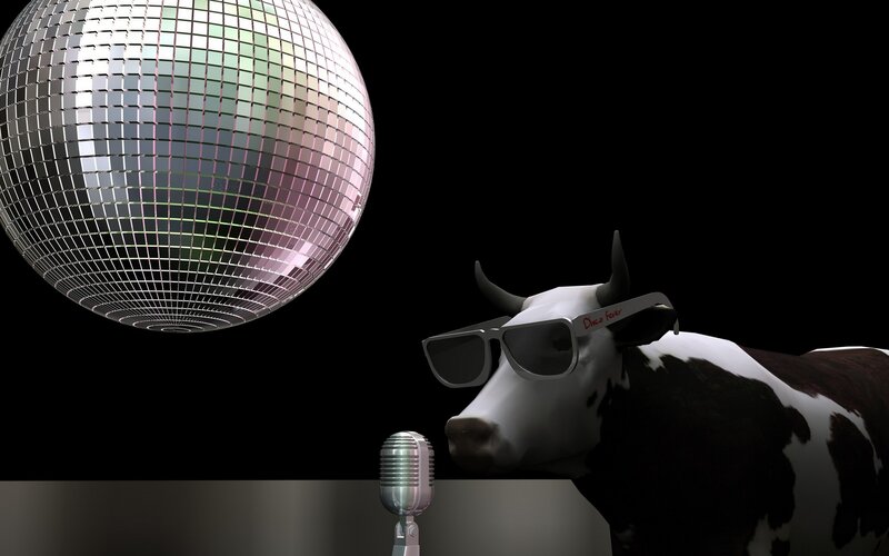 Cow Wearing Sunglasses — Black