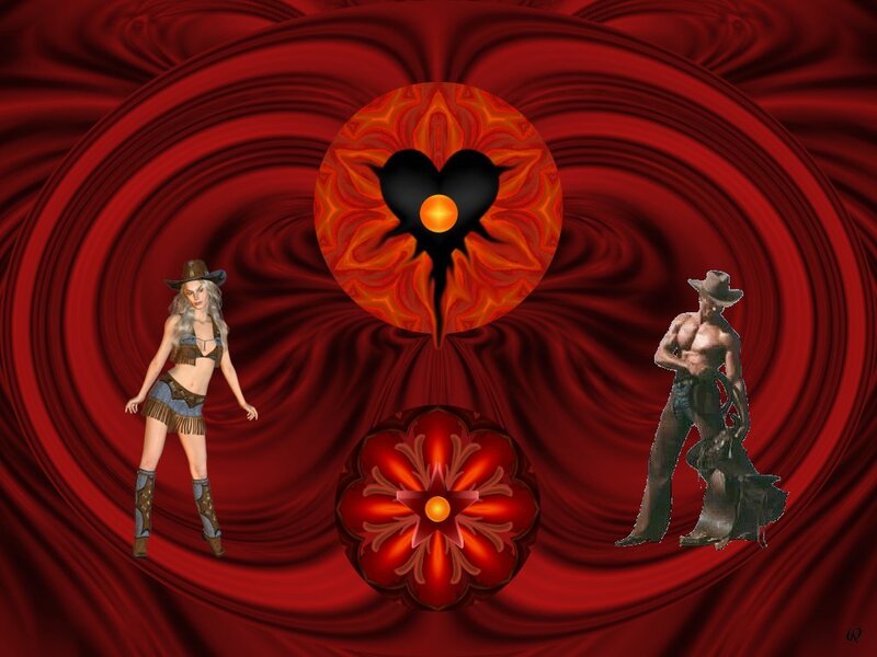 Cowboy and Cowgirl Figures — Red