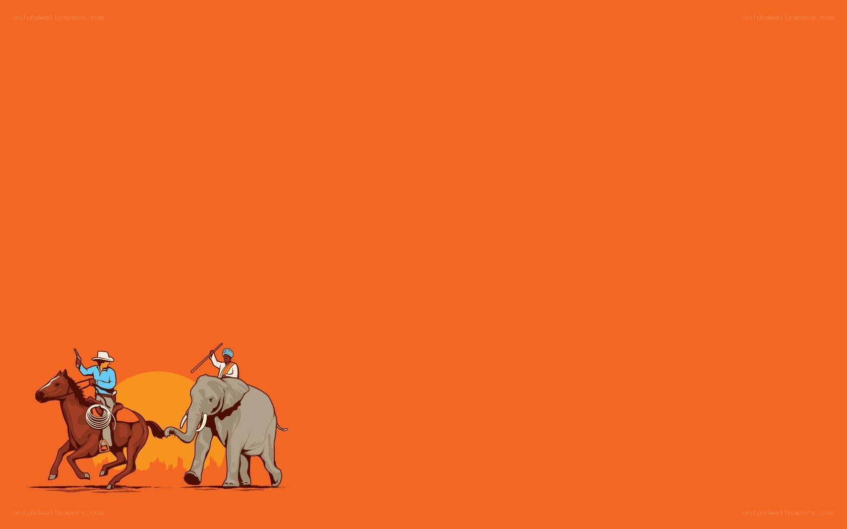 cowboy and elephant illustration