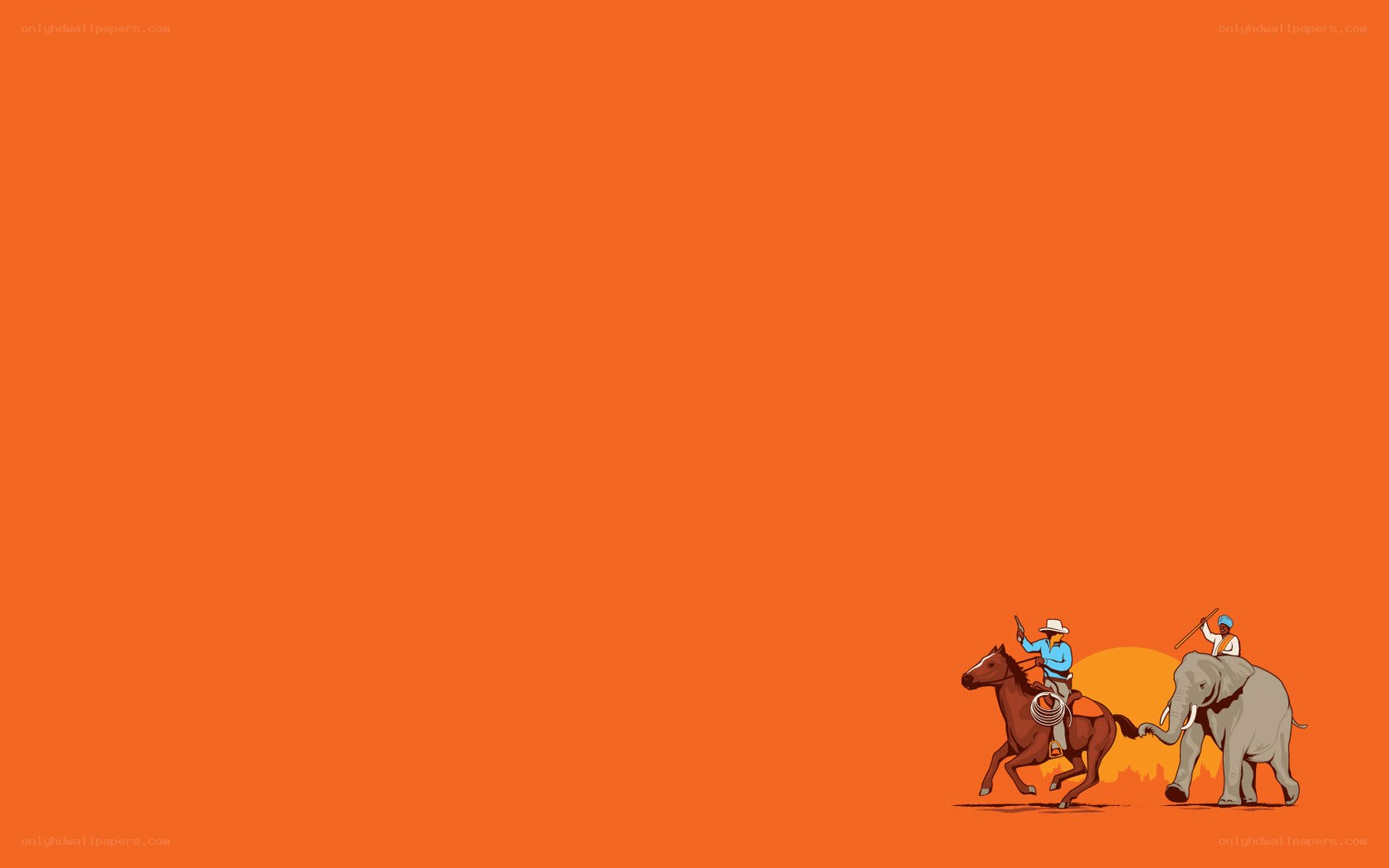 cowboy and elephant illustration