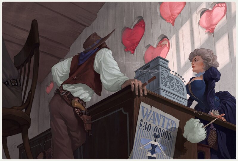 Cowboy at the saloon counter