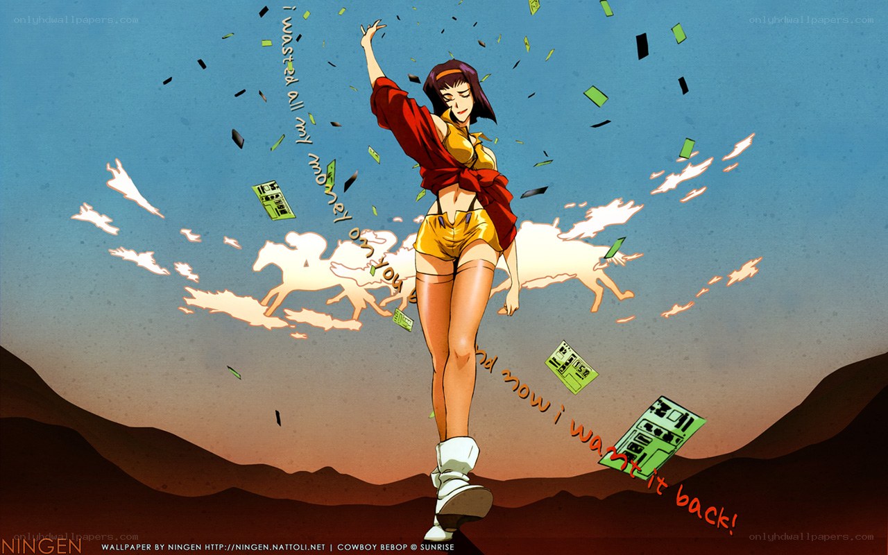 Cowboy Bebop character with money