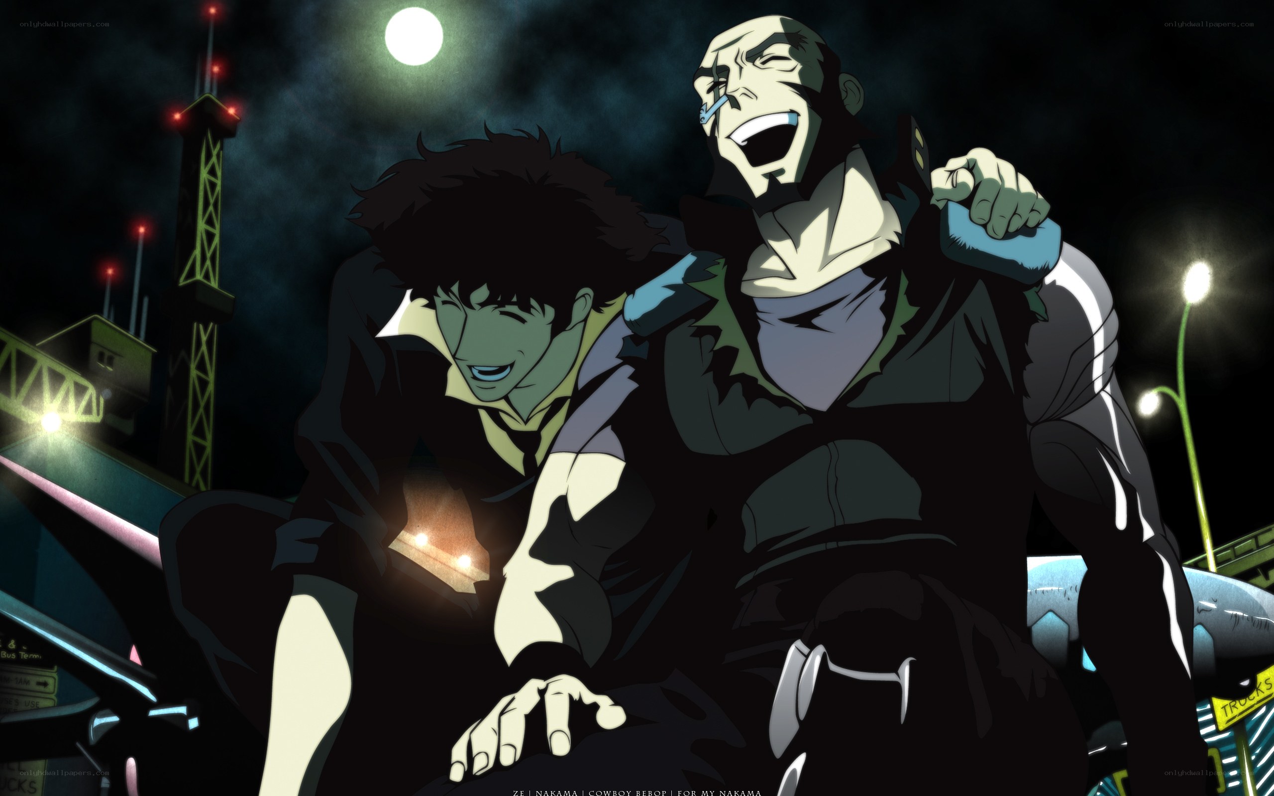 Cowboy Bebop characters at night