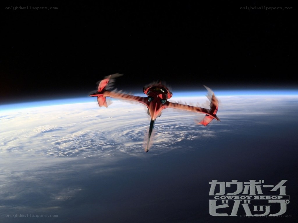 Cowboy Bebop spaceship in orbit