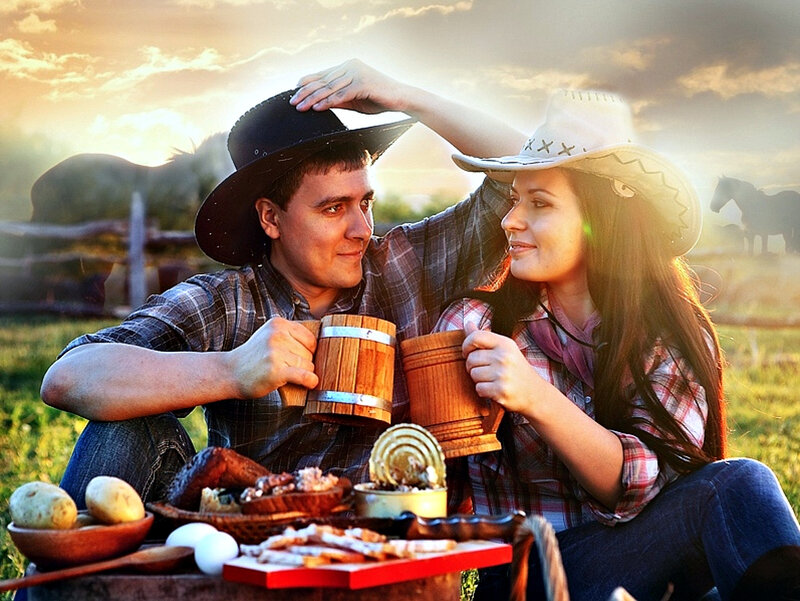 Cowboy Couple Picnic