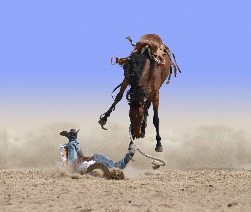 Cowboy Falling from Horse