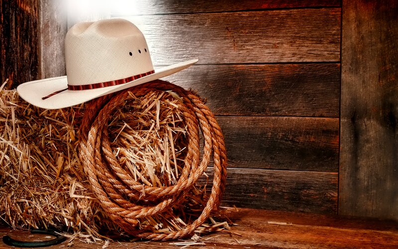 Cowboy Hat on Hay Bale