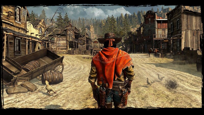 Cowboy in a dusty town